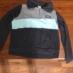 Woman’s Large Pink light sweatshirt half zip with collar and front pockets